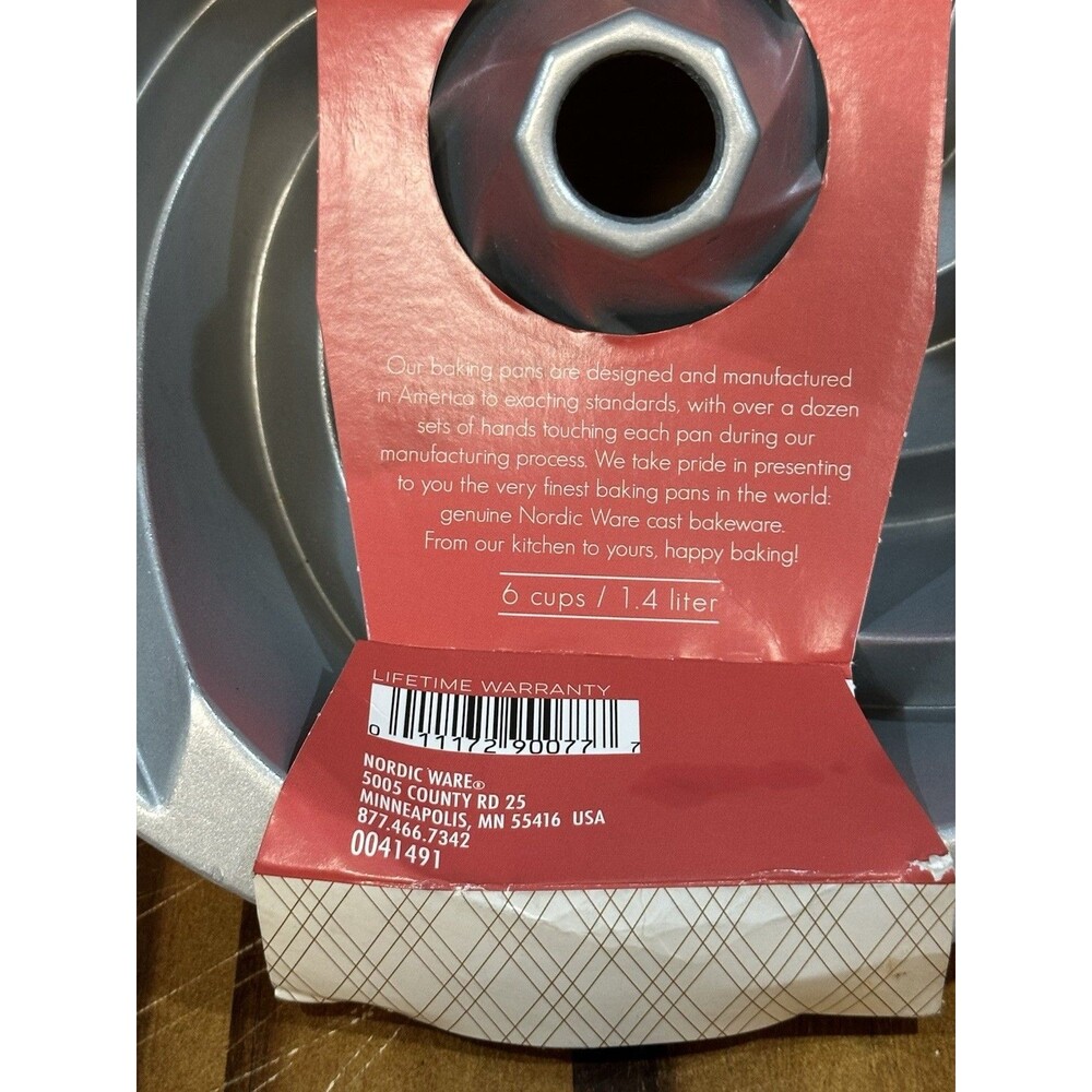 Nordic Ware Heritage Spiral Cake Bundt Pan 6 Cup Gold Cast Aluminum USA - Picture 5 of 6